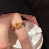 Anillo de cuentas de turmalina con forma de calabaza para mujer, otoño e invierno 2025, anillo de dedo de diseño de nicho de alta calidad.