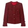 Outono e Inverno Novo Ankora Vermelho Estilo Celebridade Tweed de Alta Qualidade Pequeno Perfume Jaqueta 28503