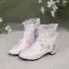 Botines Lolita, botines de encaje de comercio exterior estilo cheongsam, botines cortos dulces, botines de princesa, tacones gruesos estilo chino con bordado