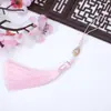 Pingente de Franja Longa de Seda Prensada Gota de Água Diamante DIY Handmade Pendurado Franja Acessórios Antigos da Dinastia Han Pingente de Leque Venda por Atacado
