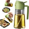 Borrifador de Azeite de Vidro 470ml/16oz para Cozinhar - Dispensador de Azeite 2 em 1 para Utensílios de Cozinha, Air Fryer, Salada e Churrasco