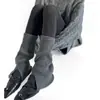 Calcetines Cálidos de Lana Tejida para Otoño e Invierno con Ranuras y Felpa, Cubre Piernas de Longitud Media Apilados Estilo Simple, Cubre Botas Estilo Coreano para Mujer