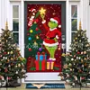 Bestseller de Amazon Tema Grinch Tela de Fondo Navideño Cortina de Puerta Banner Vertical Decoración para Lugar de Fotografía Accesorios