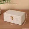 Caja de Almacenamiento de Cuero de Alta Gama Estilo Nórdico para Sala de Estar, Dormitorio, Escritorio, Caja de Almacenamiento para Documentos y Artículos Varios, Estuche de Cuero para Decoración de Sala Modelo