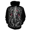 Venda transfronteiriça da Amazon suéter com estampa 3D de caveira de terror para Halloween sweatshirt casual masculina vendas diretas da fábrica
