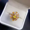 Anillo de Zafiro Amarillo Puro Natural, Gema de Grado 5A, Tamaño 6*8 3*4mm, Finamente Elaborado en Plata 925