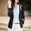 Cardigan de Punto Fino con Cuello Alto, Manga Larga, Bloque de Color, Falso Dos Piezas, Ropa de Abrigo Nueva para Mujer Otoño/Invierno 2026