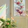 Xc9049 Láser Colorido Geométrico Magnolia Embellecimiento del Hogar Decoración Puerta y Ventana de Vidrio Pegatina Electrostática para Ventana Comercio Exterior Venta al por Mayor