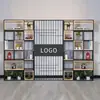 Divisória de Tela Prateleira Decorativa Madeira Maciça Estante de Livros Suporte para Flores Rack de Exposição de Entrada Balcão de Escritório Parede de Imagens Moderno