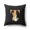 Funda de Almohada de Poliéster Decoración de Coche Hogar 26 Letras Inglesas Impresas Cojín Lumbar Funda de Almohada para Sofá QTB47