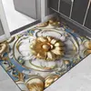 Alfombra Decorativa de Entrada Floral Tridimensional de Tierra de Diatomeas, Absorbente de Agua, Resistente a la Suciedad, Antideslizante