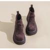Novas Botas de Solado Grosso para Mulheres Outono/Inverno 2025, Mocassins Estilo Britânico Retrô, Sapatos de Cano Alto, Botas Boken que Aumentam a Altura, Botas Curtas