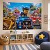 Tapiz de Pared de Dibujos Animados de Paw Patrol para Fondo de Habitación Infantil, Decoración de Pared de Dormitorio de Niños y Niñas, Tapiz para Decoración de Fiestas