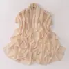 Transmissão ao Vivo Transfronteiriça de Novo Cachecol Longo de Chiffon Pérola com Corrente de Metal, Anel Duplo e Strass, Lenço de Gaze de Minoria Étnica, Lenço de Cabeça