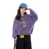 Moletom Pudding Haru Coleção Primavera Estampa de Desenho Animado para Meninas Infantil 2026 Primavera Novo Gola Redonda Versátil Top Pulôver