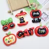 Dibujos Animados Manzana Grande Gato Negro Resina Accesorios Bricolaje Pegamento de Crema Pasador Hebilla de Zapato Funda de Teléfono Móvil Llavero Accesorios