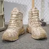 Novas botas Martin camufladas masculinas de outono para tamanhos grandes, botas masculinas estilosas para atividades ao ar livre, sapatos de cano alto para caminhada e trekking para homens
