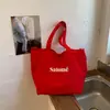 Bolso de Lona con Estampado de Letras Original para Mujer Nuevo Estilo 2026 Bolso Cruzado Relajado de Gran Capacidad Bolso de Hombro para Viajes y Compras