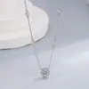 Diseño de Nicho de Punto de Estrella Exquisita Cadena de Clavícula Redonda de Circonita Lujo de Gama Alta Accesible Elegante Regalo de Cumpleaños Entrega