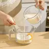 Taza medidora de vidrio de gran capacidad con asa de escala Taza medidora en mililitros Hogar Resistente al calor Cocina Leche Horneado Batir huevos Bol