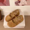 Punta cuadrada corte bajo sin cordones terciopelo versátil moderno primavera otoño Mary Janes mujer ballet 2026 nuevo estilo zapatos para madre tela