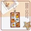 Estuche para tarjeta de estudiante con dibujos animados, bonito estuche para tarjeta de identificación Pi, funda protectora con foto Love Bean, funda deslizante transparente disponible