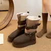 Botas de Nieve Cálidas Antideslizantes de Suela Gruesa con Aumento de Altura Estilo Retro para Mujer 2026 Nuevas Botas de Algodón Espesadas de Invierno para el Noreste