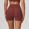 Shorts de Ciclismo ao Ar Livre com Estampa de Bolinhas Transfronteiriços Apertados Europeu e Americano Mais Vendidos Fitness Yoga Cintura Alta Amassado Levanta Bumbum Shorts