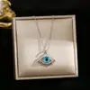 Venda Quente Transfronteiriça Colar de Aço Titânio Feminino Olhos Turcos Olho do Diabo Pingente Cadeia para Clavícula de Nicho de Luxo Leve Joia