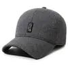 Chapéus de inverno para homens de meia-idade e idosos, chapéu de couro forrado com fleece quente para o papai, boné de beisebol espessado à prova de frio para o vovô