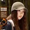 Gorra de Béisbol Deportiva de Punto de Color Sólido Casual Británica para Exteriores para Mujer Cabeza Grande Adecuada para Gorra de Béisbol Elástica para Mujer Gorro de Invierno