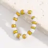 Anillo Cruzado Geométrico Irregular de Turquesa Perla Europeo y Americano Set de Anillos de Perla Acrílica para Mujer