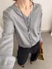 Cárdigan de punto fino de lana retorcida con botones para mujer, corte holgado, con un patrón texturizado y retorcido, suave y liso, adecuado para ropa de trabajo