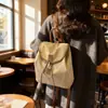 Mochila de Terciopelo de Ciervo 2025 Nueva Mochila de Gran Capacidad Moda Dulce Estilo Fresco Aspecto Caro Retro Casual Bolsa de Viaje