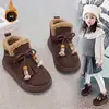 Botas de algodón con felpa zapatos de algodón con cuentas botas cortas de invierno cálidas para bebé antideslizantes para niños suela suave borla botas de nieve para niños mujer mujer