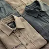 2022 Nuevo Estilo Chaqueta Camisa para Hombre Estilo Militar Americano Retro de Trabajo Engrosada Otoño e Invierno Top Casual Camisa de Trabajo