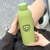 Novo redondo smiley face copo thermos copo frio ins, copo térmico coreano simples aço inoxidável garrafa de copo térmico