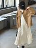 Abrigo para Niñas Primavera y Otoño 2024 Nuevo Llegada Estilo Occidental de Niña Moda de Niña Otoño Cuero Forro Polar Cuello de Encaje Chaqueta Ropa de Abrigo