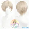 Peruca Cosplay Atacado Estilo Rede de Rosas Natsume Yuujinchou Natsume Takashi com Topo de Couro cabeludo Realista Base de Peruca Anime