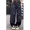 Jeans Harem Talla Grande para Mujer Primavera y Otoño 2025 Nuevo Estilo para Gorditas Sueltos Cintura Alta Pierna Recta Ancha Pantalones Scimitar