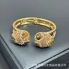 Pulseira Aberta Inlaid de Pedra Natural de Formato Irregular, Joia Artesanal Totalmente Diamantada, Pulseira Transfronteiriça Estilo Europeu e Americano
