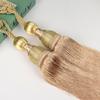 Abrazaderas para Cortinas de Tenis con Hilo Dorado Grande de Lujo Ligero Transfronterizas con Borlas, Sin Taladro, Sin Instalación, Cuerda de Almacenamiento Cortina Transparente