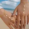 Cadena para el dedo de circonita nueva transfronteriza europea y americana, juego de pulseras elegantes para mujer, regalo de cumpleaños, joyería, en stock en Yiwu