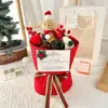 Empaque de Ramo de Muñeco Oso Navideño Cubo Redondo para Abrazos Muñeco de Dibujos Animados Regalo de Muñeca para Novia