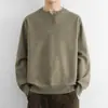 Suéter fino estilo henley para hombre, nueva colección de punto otoño e invierno, marca de moda, casual y elegante, jersey de corte holgado
