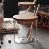 Embalagem Secundária Personalizada pelo Fabricante Caixa de Temperos Utensílios Domésticos de Cozinha Conjunto Combinado de Vidro Pote Sal Açúcar Frasco de Três Peças para Temperos