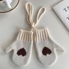 Guantes de Otoño e Invierno para Niños Estilo Coreano Pequeño Amor para Niños y Niñas Cálidos Bolsa para el Cuello Guantes con Dedos Estilo Extranjero Manoplas de Estudiante