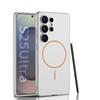 Aplicación transfronteriza de funda para teléfono móvil Samsung S25Ultra con orificio fino, marca de moda, creativa, anillo fino, carga inalámbrica magnética, carcasa dura ultrafina