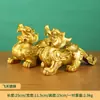 Un par de adornos de Pixiu volador de latón, Pixiu que atrae la riqueza para la oficina, el vestíbulo y la decoración del hogar