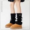 Meias Metálicas Padrão Meias Empilhadas Crianças Outono e Inverno Cobertura Grossa para Pernas Meias 3/4 Botas de Tricô Inverno Tamanho Plus